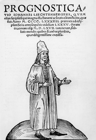 Forsideillustration fra Pronosticatio in latino af Johannes Lichtenberger, 1526 af German School