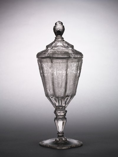 Dækket bæger, Schlesien, ca. 1725 (glas) af German School