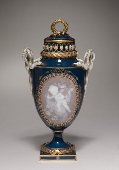 Dækket vase, lavet af Meissen Porcelænsfabrik, Tyskland, 1881 af German School