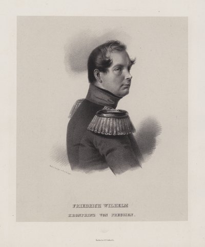 Kronprins Frederik Vilhelm af Preussen (litho) af German School