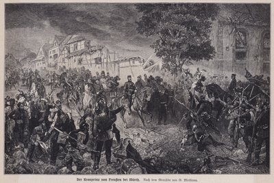 Kronprins Frederik af Preussen i slaget ved Woerth, Frankrig, fransk-preussisk krig af German School