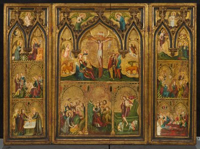 Korsfæstelsestriptykon (tidligere kendt som Estouteville-triptykonen), ca. 1374 (tempera på panel) af German School