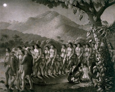 Dance of the Puri Tribe, illustration fra Atlas of a Journey in Brasil af German School