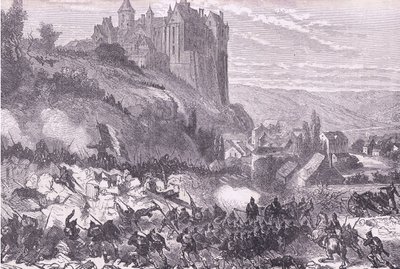 Defense of Chateaudun, Cassells historie om krigen mellem Frankrig og Tyskland udgivet af Cassell and Company Limited, ca. 1890 (litho) af German School