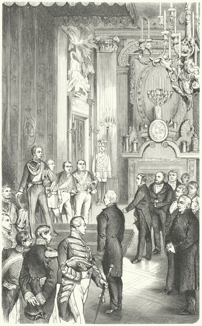 Deputation fra Frankfurts parlament, der tilbyder kong Frederik Vilhelm IV Tysklands krone, 1849 af German School
