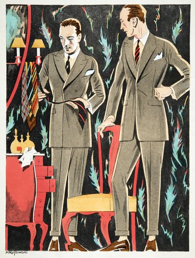 Der Arbiter, outfits af Fasskessel & Muntmann, fra Styl, pub.1922 (pochoir print) af German School