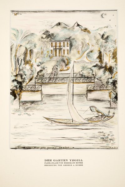 Der Garten Yrgill, fra Styl, pub.1922 (pochoir print) af German School