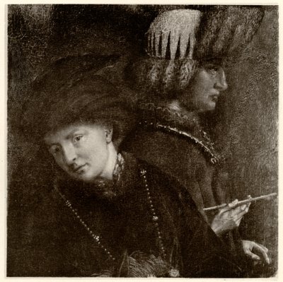 Die Brüder Van Eyck, Hubert van Eyck (1366 - 1426), Jan van Eyck (1386 - 1440), 1884-90 (fototype) af German School
