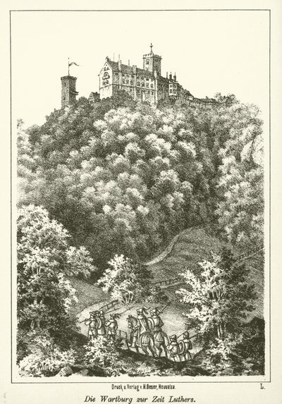 Wartburg på Luthers tid (gravering) af German School