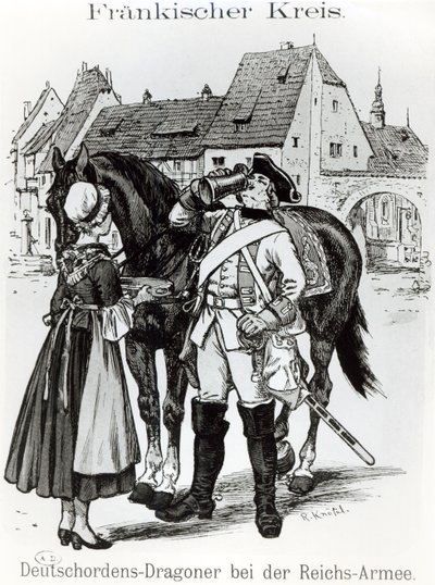 Drage af de teutoniske riddere i 1757 af German School