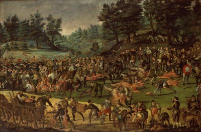 hertug af Württemberg, hans kone Dorothea von Baden og hofmænd, der fejrer efter jagten af German School