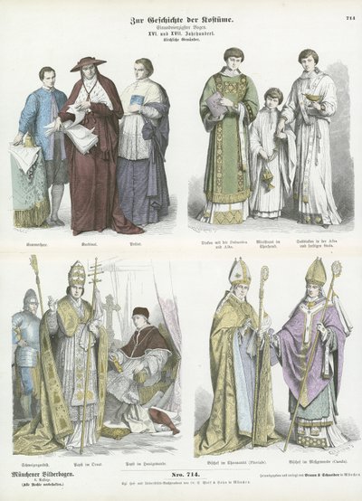 Ecclesiastical costumes, 16th and 17th Century  af German School