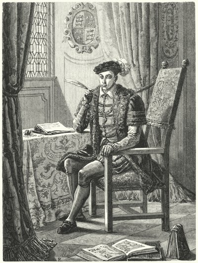 Edward VI, konge af England (gravering) af German School