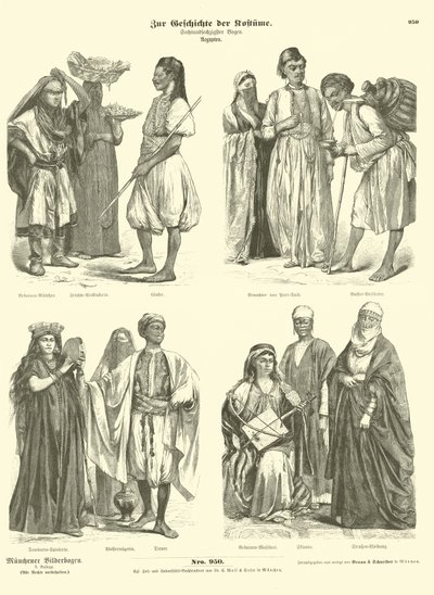 Egyptian costumes  af German School