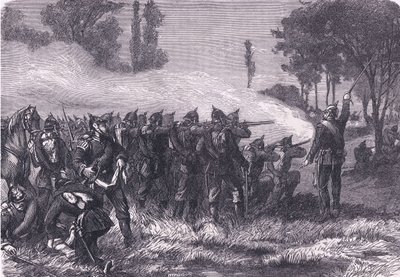 Encounter in the woods before Metz, Cassells History of the War between France and Germany udgivet af Cassell and Company Limited, ca. 1890 (litho) af German School