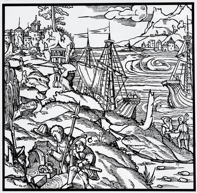 Gravering fra De re metallica (Om metallers natur), af Georg Pawer eller Georgius Agricola (1494-1555) af German School