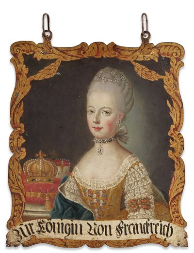 Tegn Marie-Antoinette, efter 1774 (olie på metal) af German School
