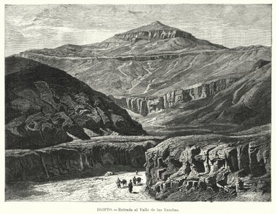 Indgang til Kongernes Dal, Egypten (litho) af German School