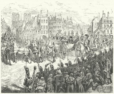 Kong Ludvig XVIII:s indtog i Paris, 1814 af German School