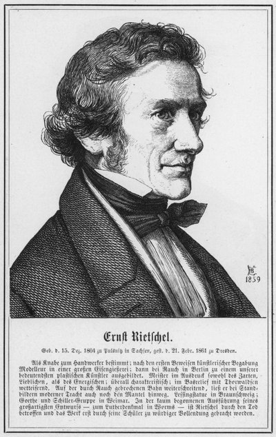 Ernst Rietschel (gravering) af German School