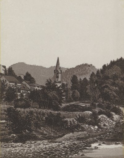 Evangelisk kirke (litho) af German School