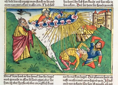 Exodus 9 13-35 De syv plager i Egypten: Moses og pesten af hagl og lyn, fra 