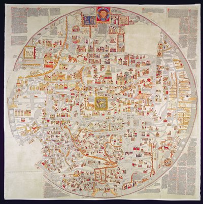 Faksimile-kopi af "Ebstorf Mappamundi", lavet til klosteret i Ebstorf, nær Luneberg, ca. 1339 (tryk) af German School