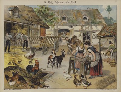 Farm (farve litho) af German School