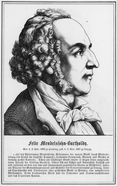 Felix Mendelssohn-Bartholdy (gravering) af German School