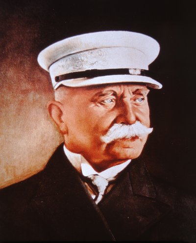 Ferdinand greve von Zeppelin (farve litho) af German School