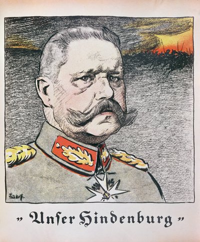 Feltmarskal Paul Von Hindenburg (1857-1934) 1914 af German School