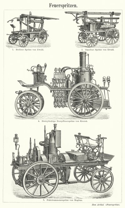Brandbiler (gravering) af German School