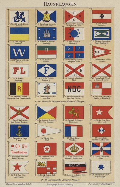 Flag fra rederier og virksomheder (farve litho) af German School