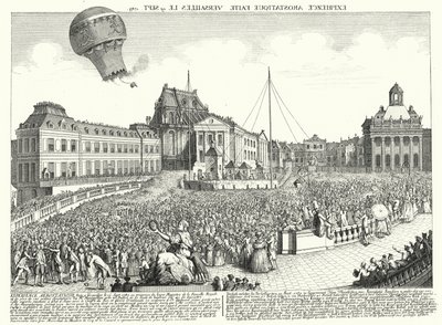 Montgolfier-brødrenes ballonflyvning i Versailles af German School