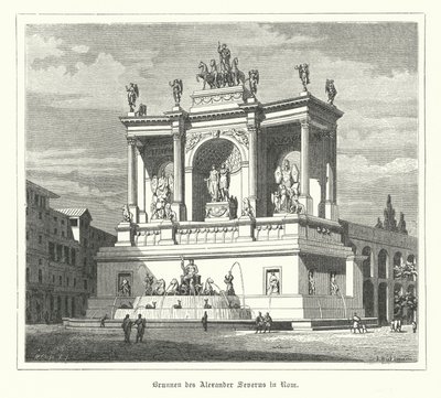 Fontæne af Alexander Severus, det gamle Rom (gravering) af German School