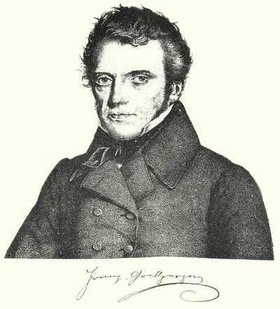 Franz Grillparzer, østrigsk dramatiker og digter (stik) af German School