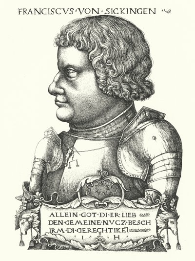 Franz von Sickingen, tysk ridder af reformationstiden (stik) af German School