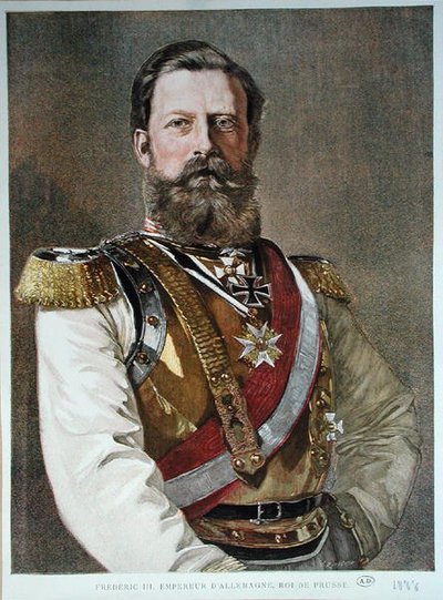 Frederik III (1831-88) 1888 (farve litho) af German School