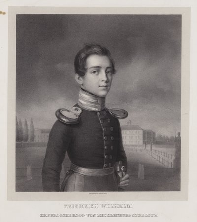 Frederick William, arvelig storhertug af Mecklenburg-Strelitz (litho) af German School