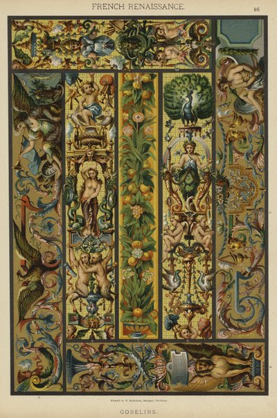 Fransk renæssance, Gobelins (farve litho) af German School