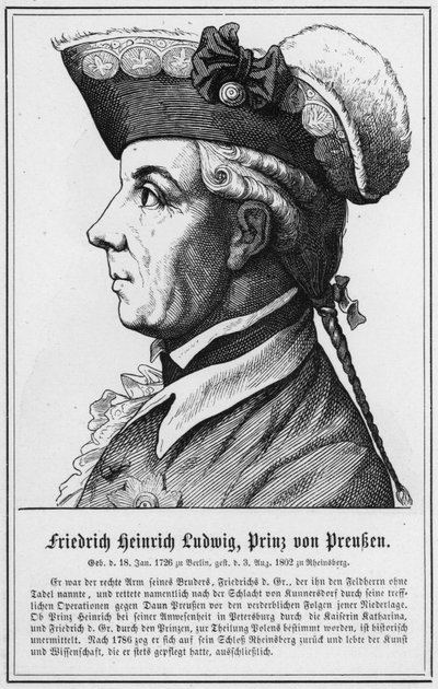 Friedrich Heinrich Ludwig, Prins af Preussen (gravering) af German School