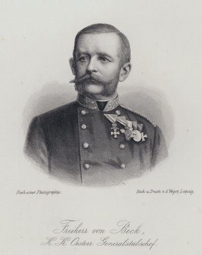Friedrich von Beck-Rzikowsky, østrigsk general (gravering) af German School