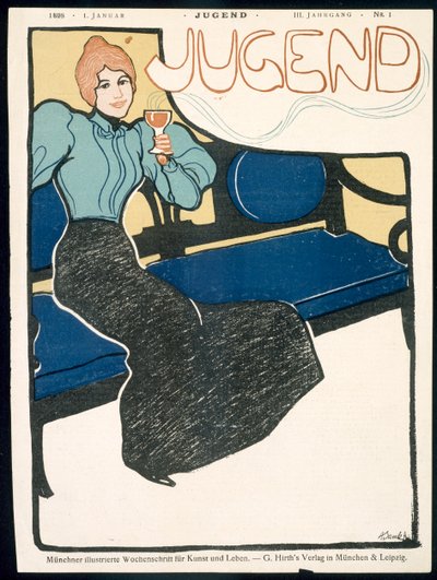 Forsiden af Jugend Magazine, januar 1898 af German School