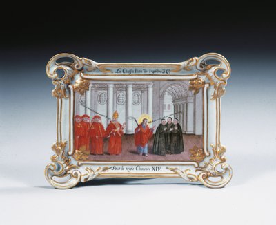 Furstenberg eller Volkstedt dokumentar rocaille plakette (porcelæn) af German School