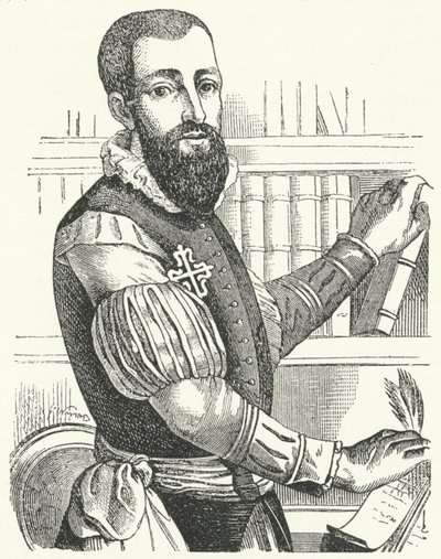 Garcilaso de la Vega, spansk digter og soldat (gravering) af German School