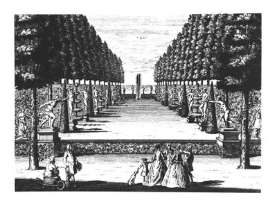 Haveteater i Herrenhausen, graveret af Joost Van Sasse (1716-36) af German School