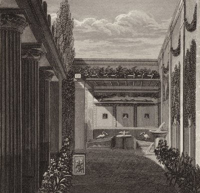 Have til et romersk hus. Illustration til Bilder-Atlas (gravering) af German School