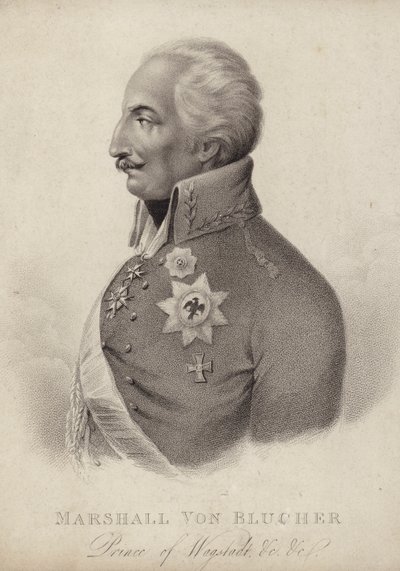 Gebhard von Blucher, preussisk feltmarskal (gravering) af German School