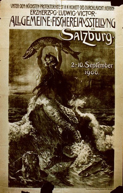 Almindelig fiskeriudstilling i Salzburg, 1900 af German School