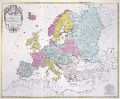 General Map of the whole of Europe, divided into its main countries, 1782dani af German School